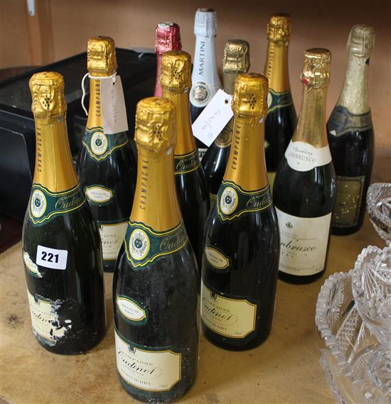 11 bottles champagne etc